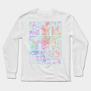 Stuttgart, Germany City Map Typography - Colorful Long Sleeve T-Shirt